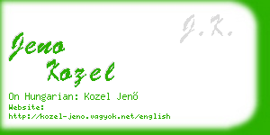 jeno kozel business card